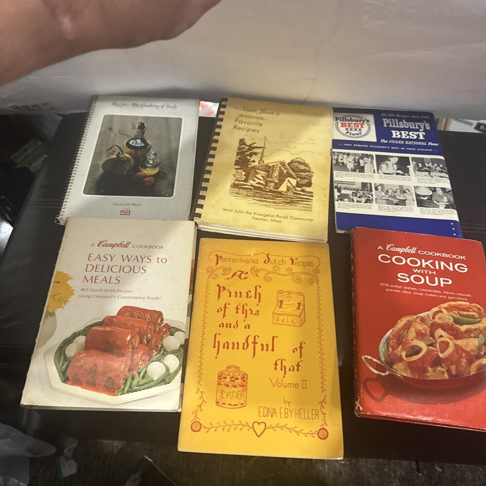 Lot of 6 Vintage Cookbooks Pennsylvania Dutch Campbell’s Pillsbury Recipes